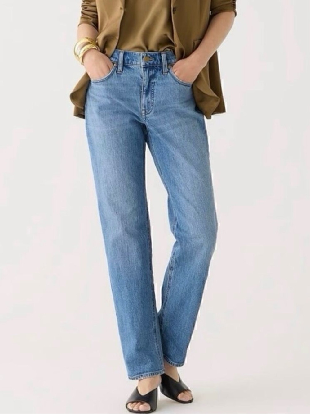J.Crew Mid Rise 90s Classic Straight Jeans Pheasant Wash 27